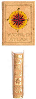 Dollhouse Miniature World Atlas - Leather Bound, 1pc